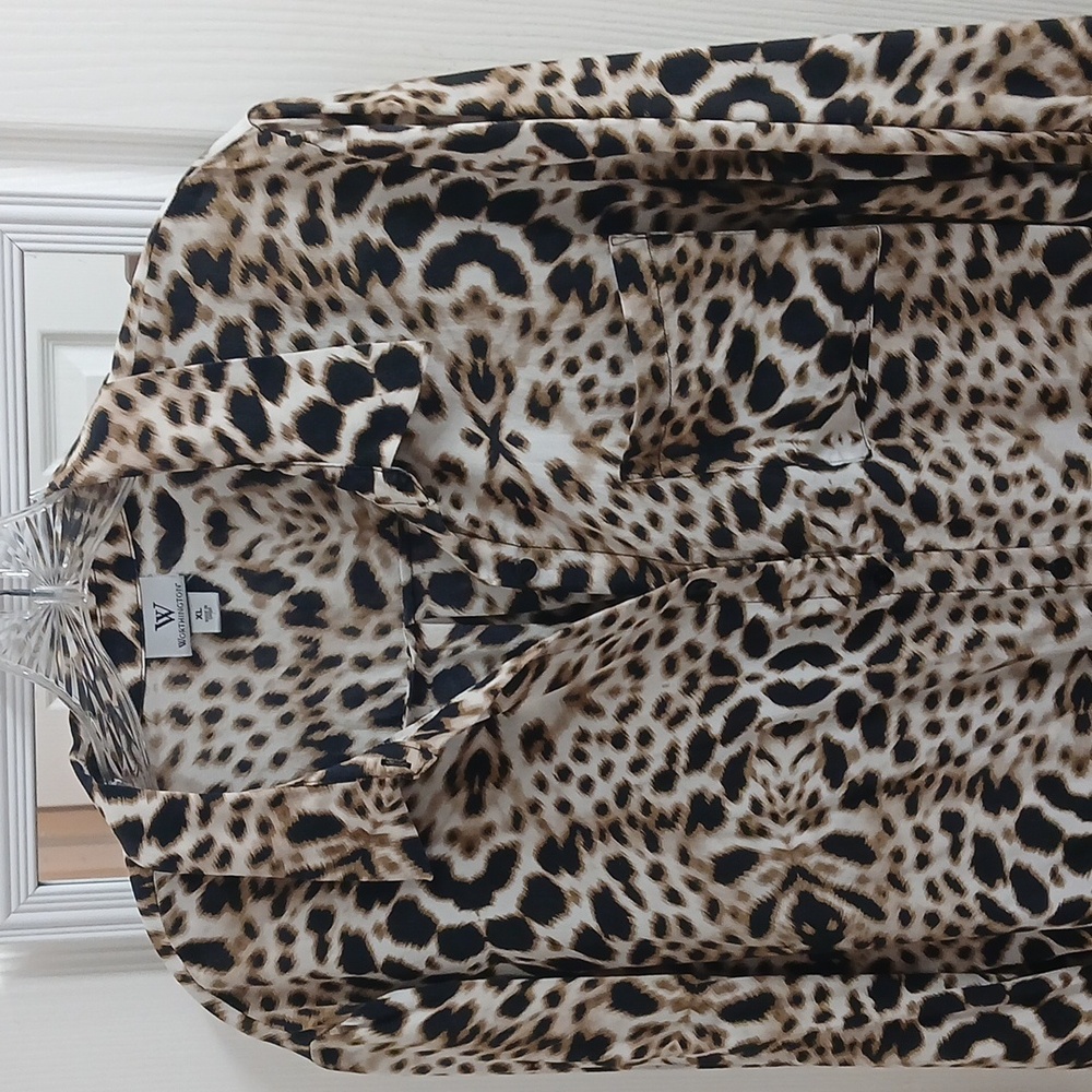 Worthington Leopard Print Blouse Size Xl - Picture 2 of 7